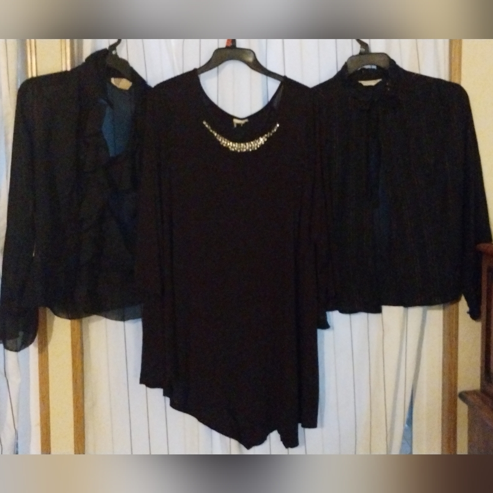 Women's Black Holiday Coctail Blouses